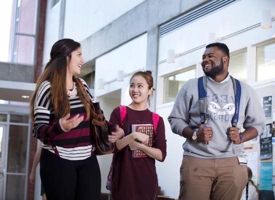 Students in a hallway