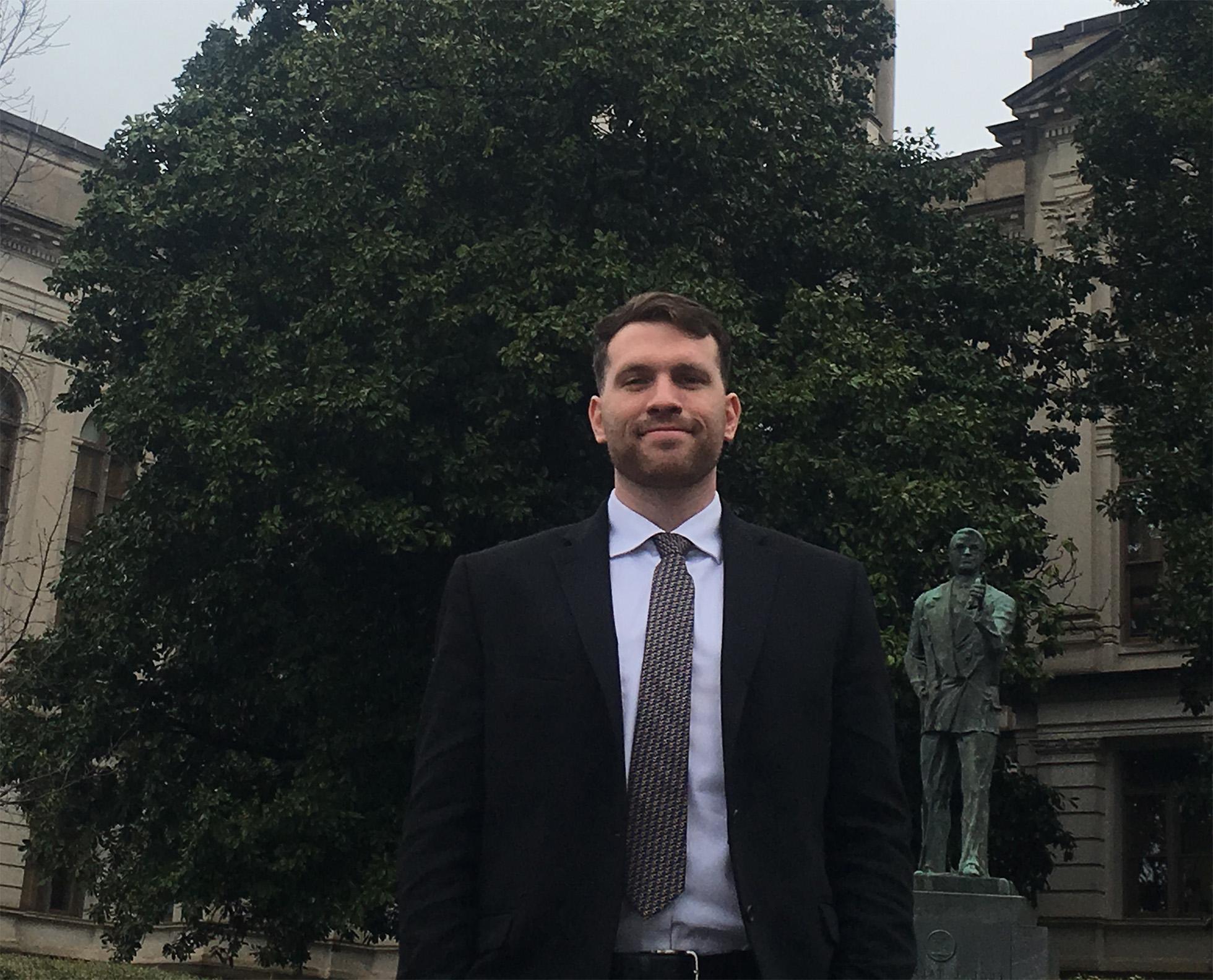 Mr. Azarowicz in front of the Georgia Capitol building